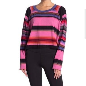Free People | Baja Striped Long Sleeve T-Shirt small oversized